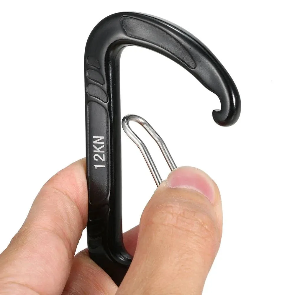 4pcs 12KN Wiregate Carabiner Hiking Climbing Carabiner Spring Buckle Clip Lightweight Hammock Swing Clip Outdoor Tool Equipment