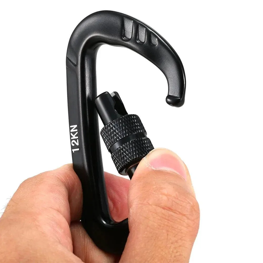 4pcs 12KN Wiregate Carabiner Hiking Climbing Carabiner Spring Buckle Clip Lightweight Hammock Swing Clip Outdoor Tool Equipment