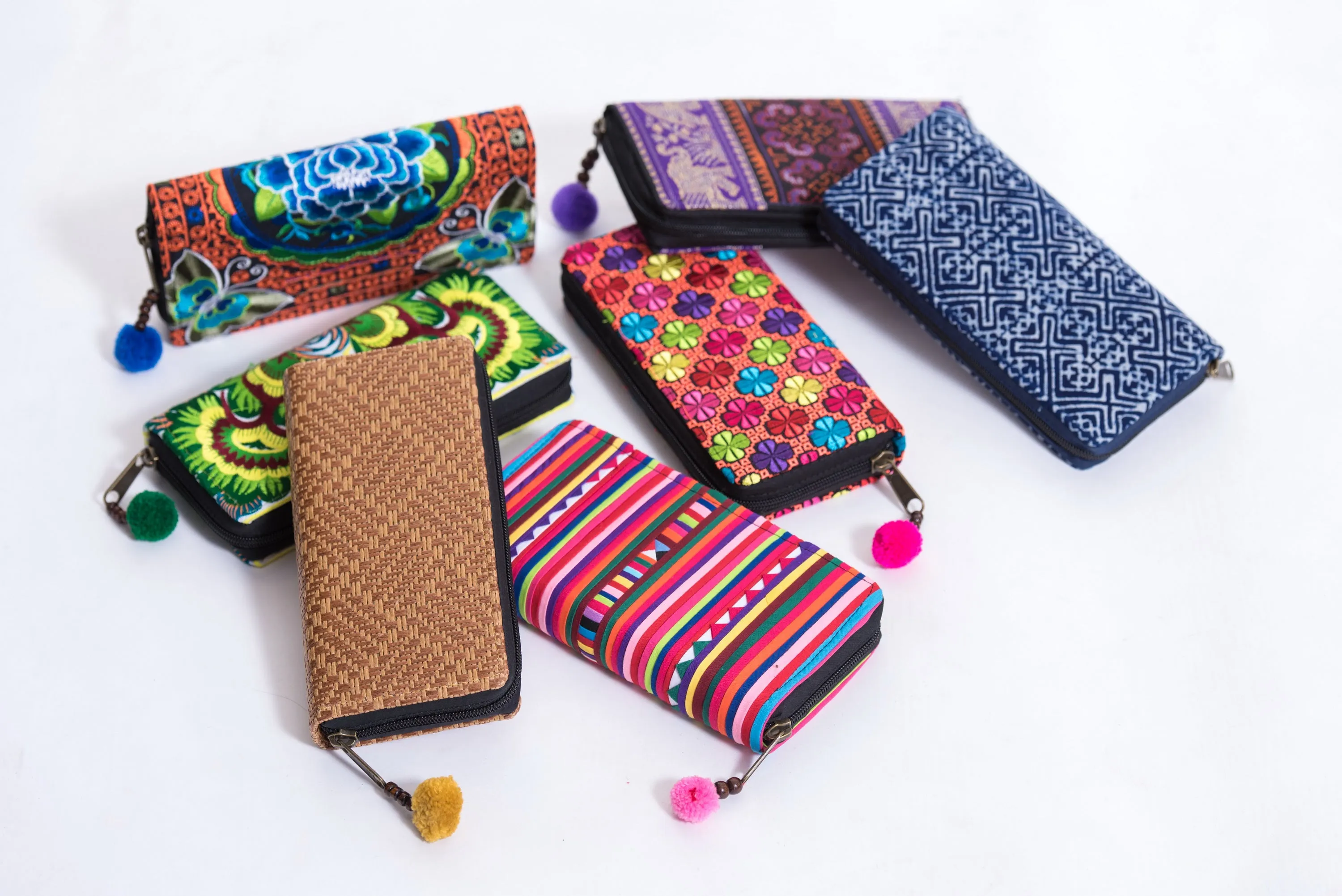 Assorted 4 Piece Set Aztec,Ethnic Hill Tribe Wallet