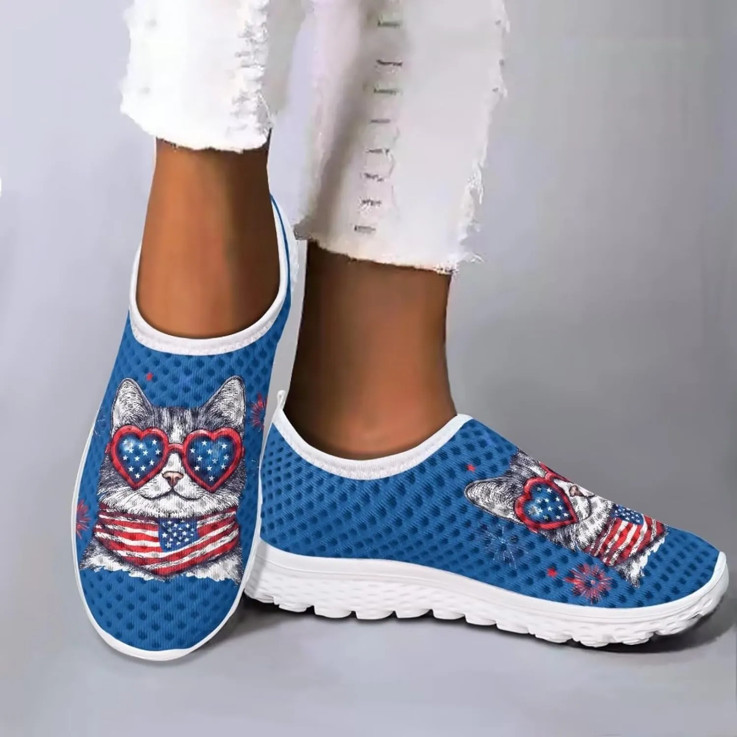Coloranimal Lightweight Summer Beach Water Flats Womens Slip on Sneakers US5-12