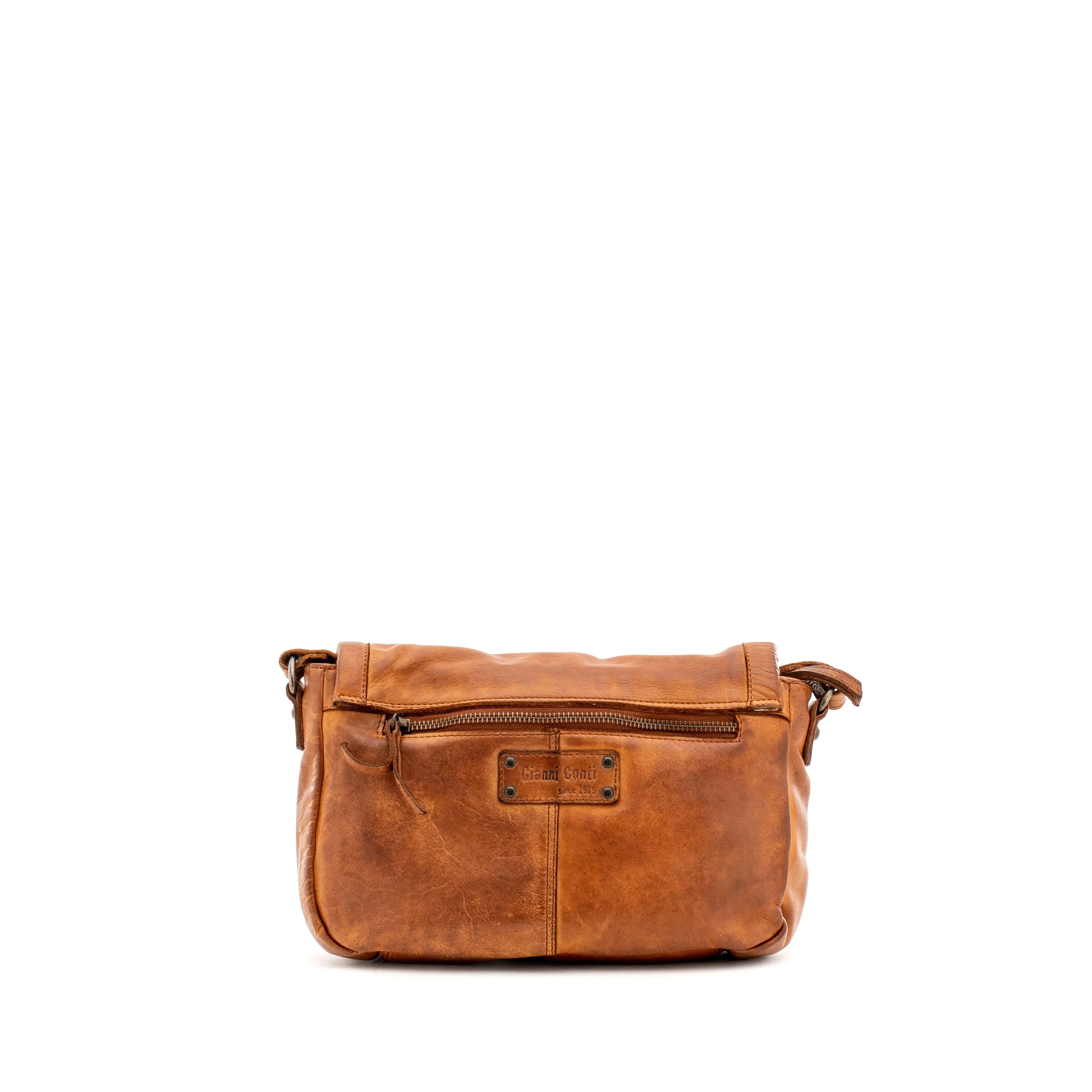 Gianni Conti Virna Vintage Brown Leather Shoulder Bag