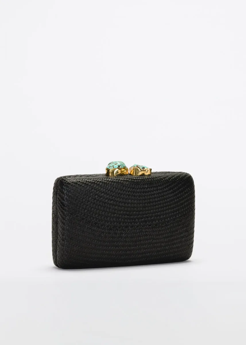 Jen clutch with turquoise stone
