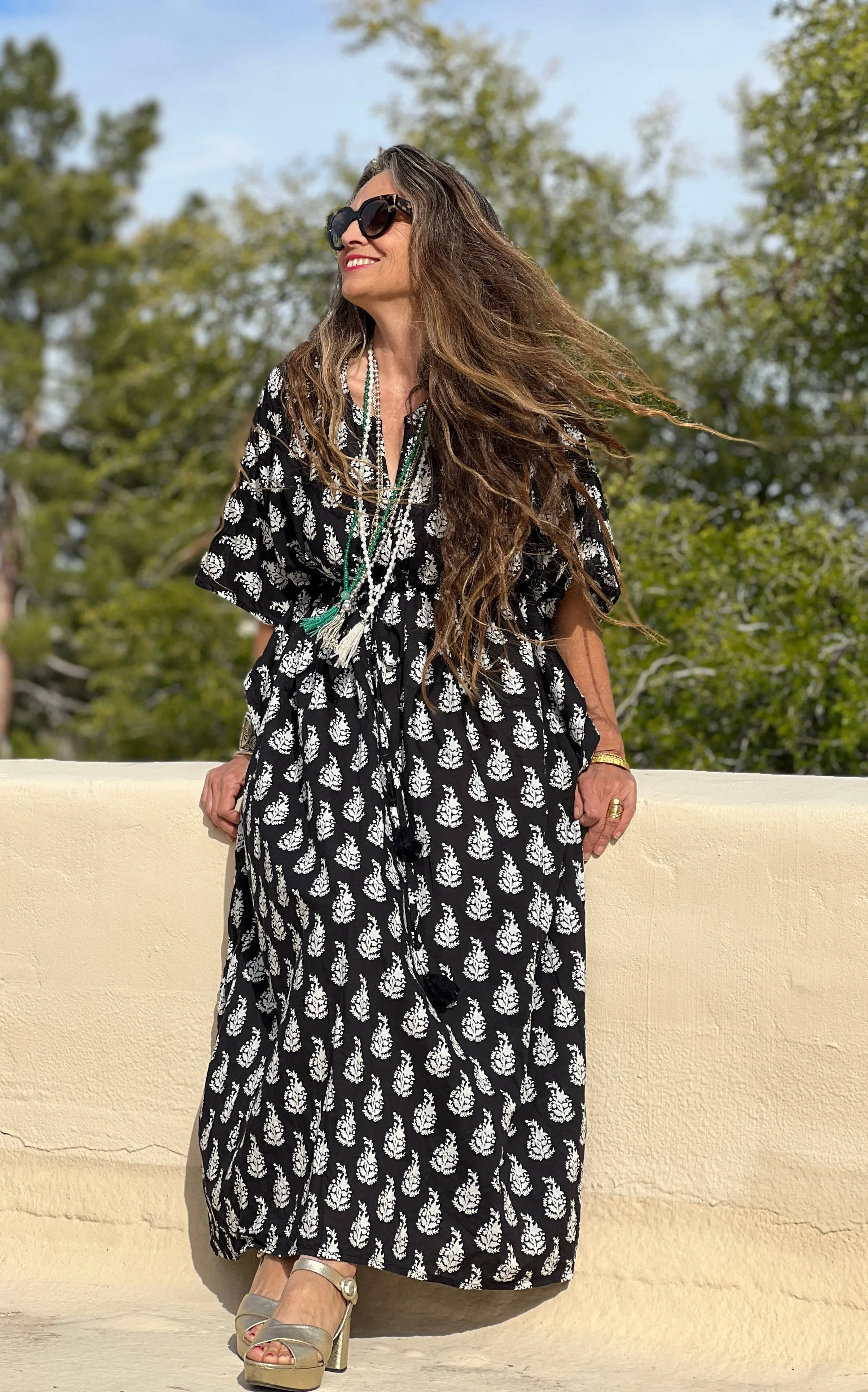 Luisa Obsidian Maxi Kaftan Dress