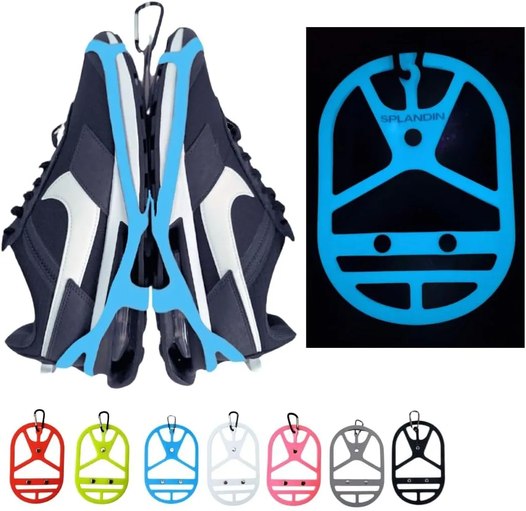 Shoe Holster For Backpack with Clip Hanger. Footwear Holder with Clip for Sneakers, Cleats, Bowling, Soccer, Basket, Football. For Travel, Outdoors, Sports & Space Saving