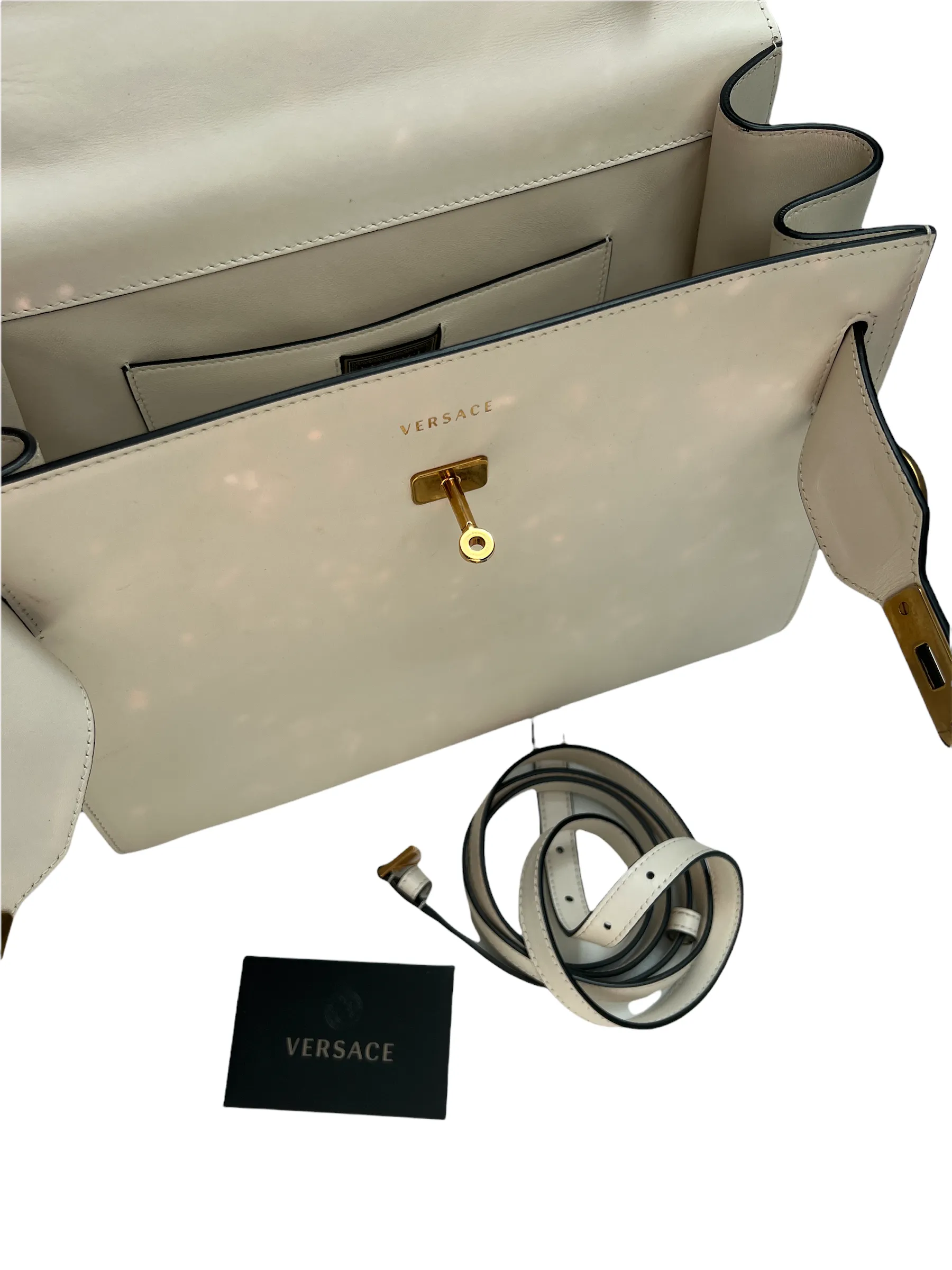 Vintage Cream Leather Bag