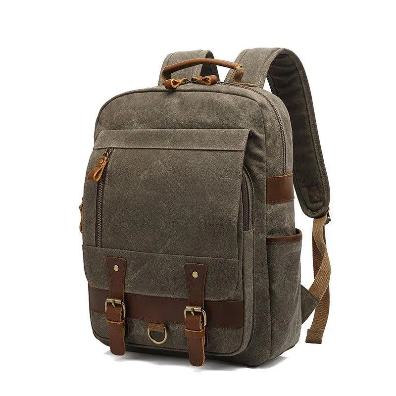 Waxed Canvas Rucksack Vintage Backpack