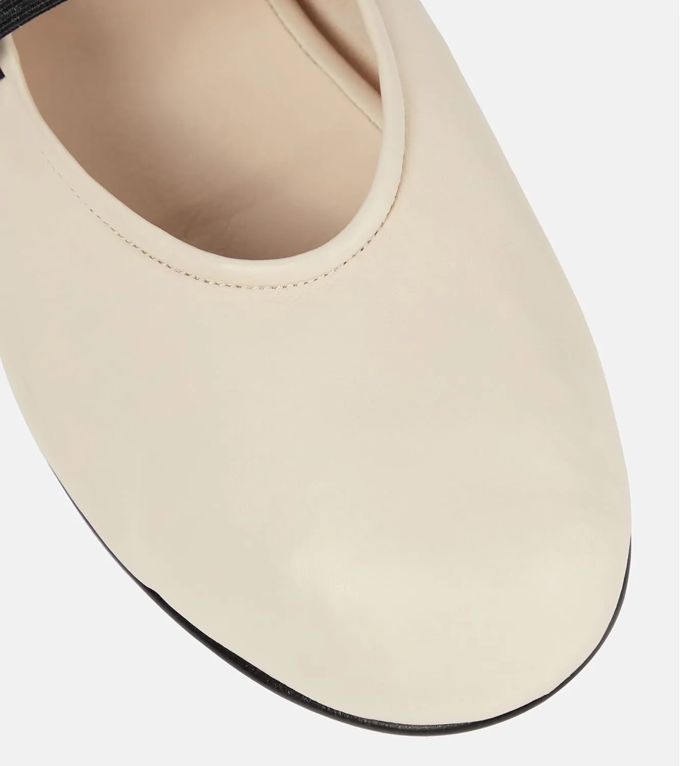 Women's Elastic Leather Ballet Flats Round-Toe Slim Strap Ballerina Shoes Comfortable Mary Jane Flat Shoe
