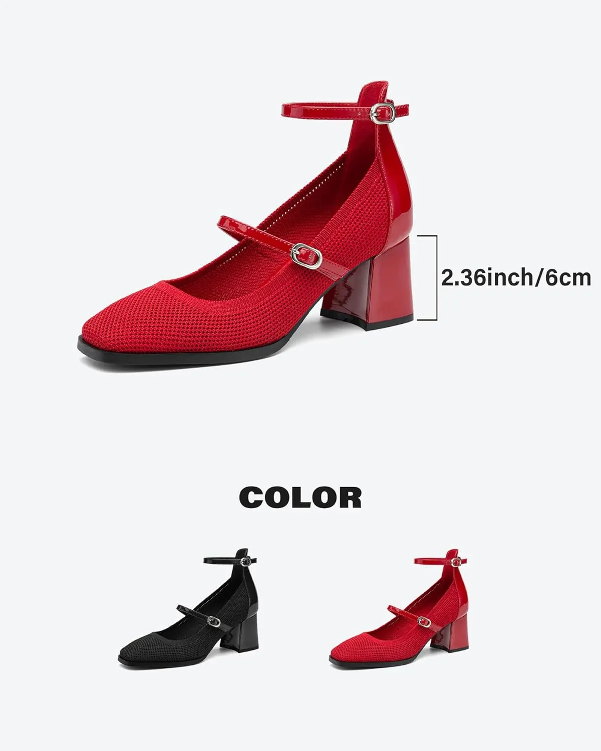 Women's Vintage Patent Chunky Heeled Mary Jane Pumps