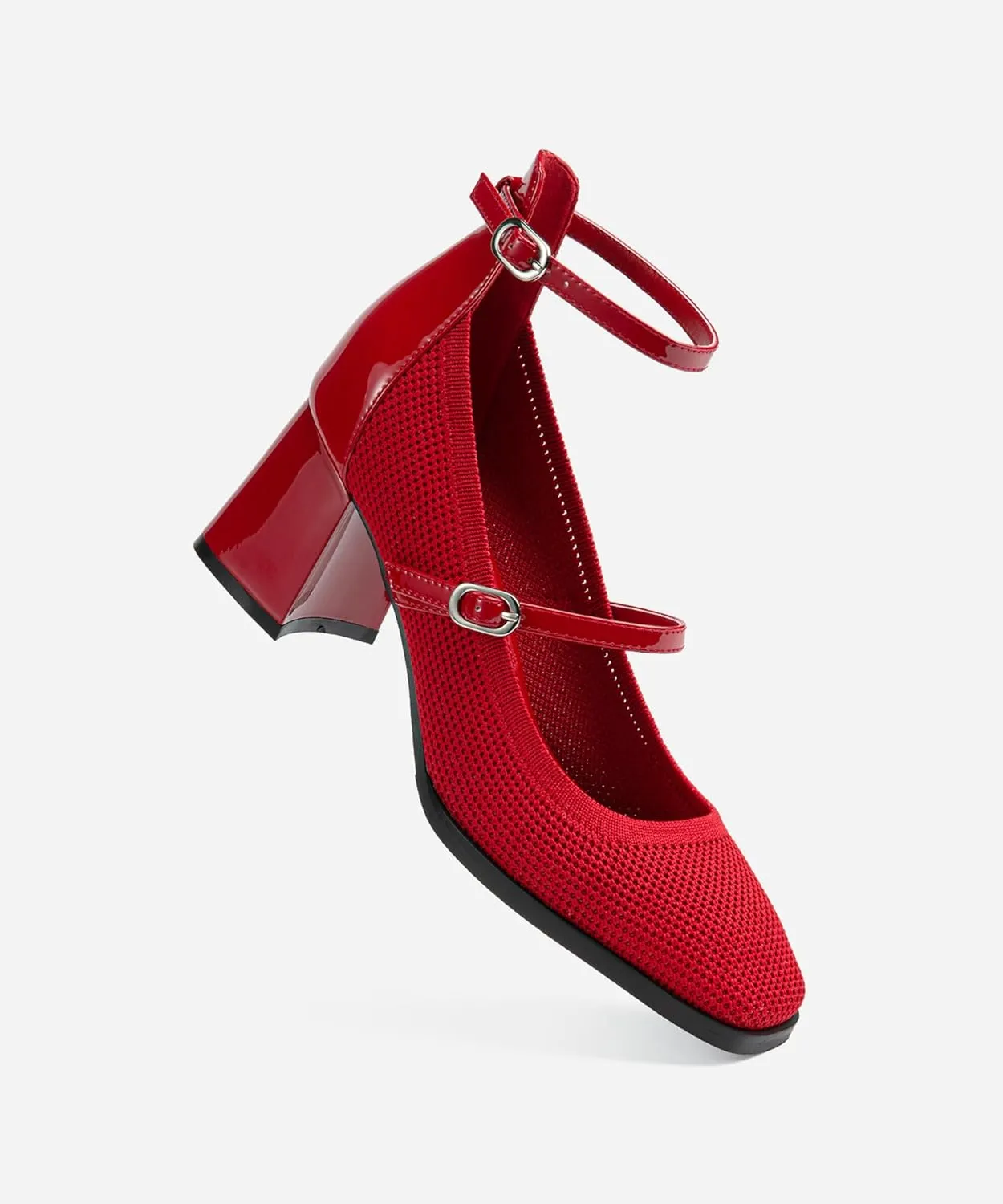 Women's Vintage Patent Chunky Heeled Mary Jane Pumps